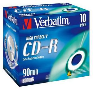 Obrzek - CD-R Verbatim,800MB,40x,EP Jewel,43428,10pk