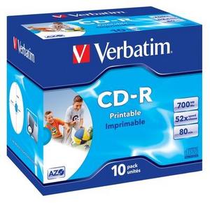 Obrzek - CD-R Verbatim,700MB,52x,Printable Jewel,43325,10pk