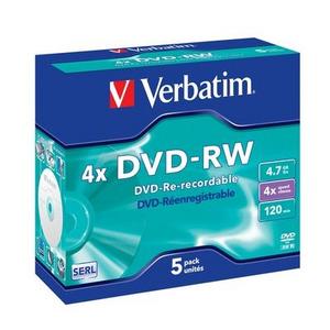 Obrzek - DVD-RW Verbatim 4,7GB,4x,Jewel,43285,5pk