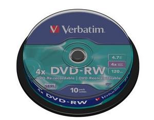Obrzek - DVD-RW Verbatim 4,7GB,4x,10-Spindle,43552,10pk